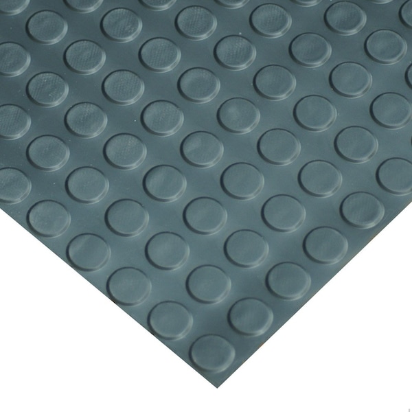 Rubber-Cal Coin-Pattern Thermoplastic Flooring - 3.5mm x 36 in x 25ft - Black - 03-R273-36-BK-25