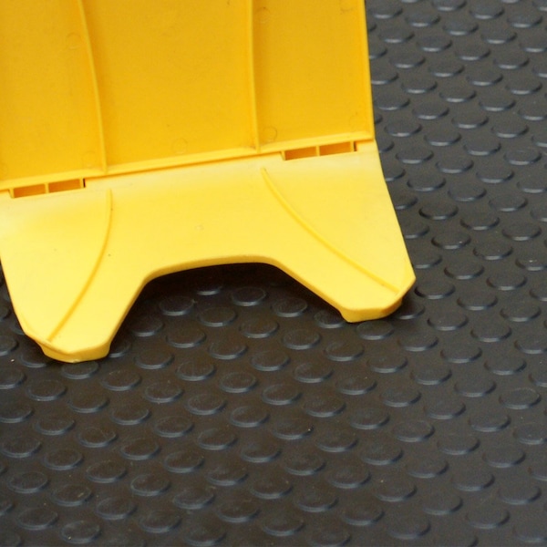 Rubber-Cal Coin-Pattern Thermoplastic Flooring - 3.5mm x 36 in x 25ft - Black - 03-R273-36-BK-25
