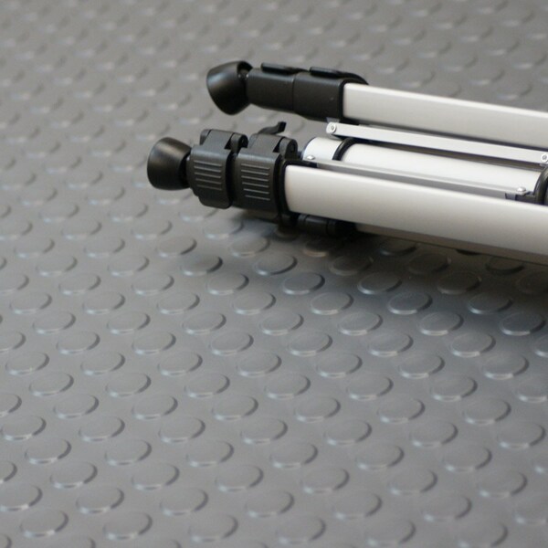 Rubber-Cal Coin-Pattern Thermoplastic Flooring - 3.5mm x 36 in x 25ft - Black - 03-R273-36-BK-25