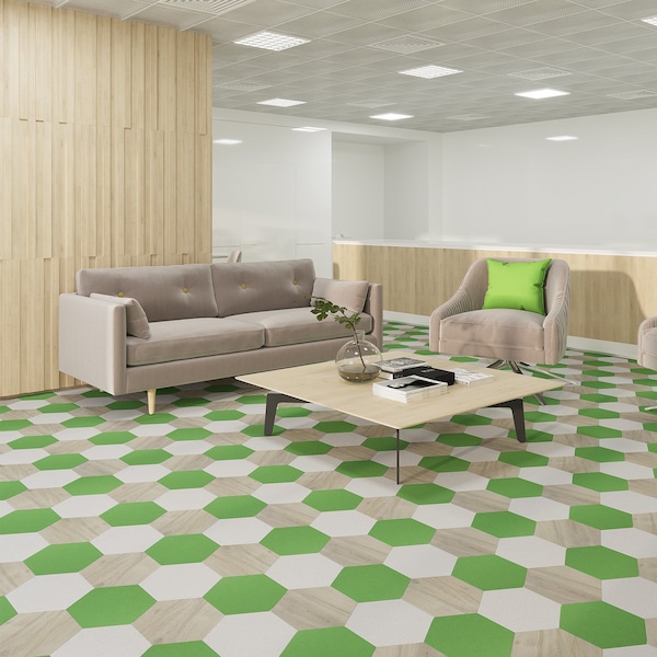 Lucida Surfaces LUCIDA SURFACES, MosaiCore Sprout Hexagon 8.8 in. x10.375 in. 3mm 28MIL Glue Down Luxury Vinyl Tiles , 99PK - SC-4104PLT