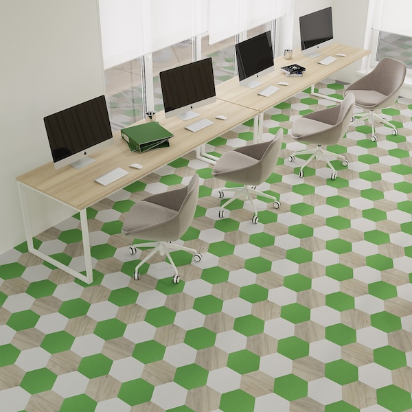 Lucida Surfaces LUCIDA SURFACES, MosaiCore Sprout Hexagon 8.8 in. x10.375 in. 3mm 28MIL Glue Down Luxury Vinyl Tiles , 99PK - SC-4104PLT