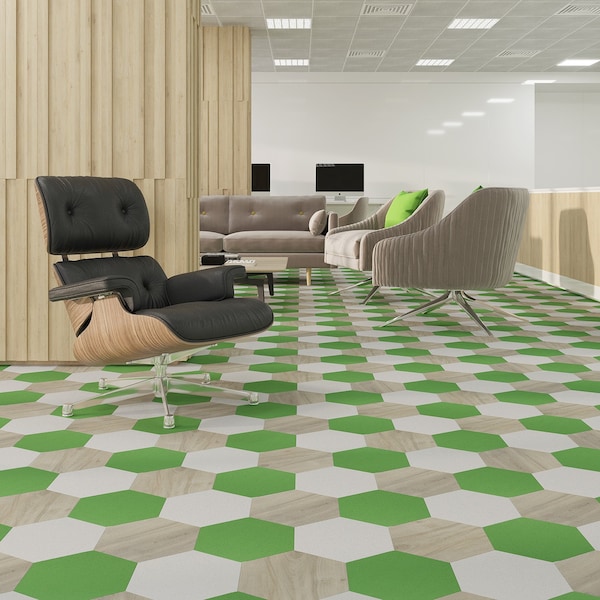 Lucida Surfaces LUCIDA SURFACES, MosaiCore Sprout Hexagon 8.8 in. x10.375 in. 3mm 28MIL Glue Down Luxury Vinyl Tiles , 99PK - SC-4104PLT