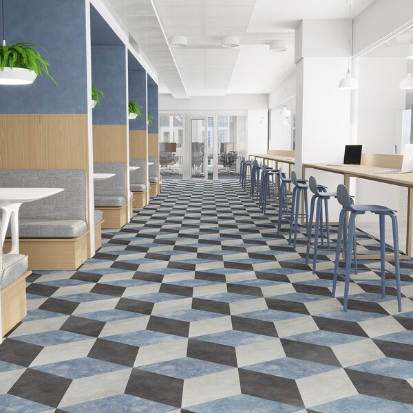 Lucida Surfaces LUCIDA SURFACES, MosaiCore Moody Sky  Rhombus 9.75 in. x17 in. 3mm 28MIL Glue Down Luxury Vinyl Tiles , 99PK - SC-4258PLT