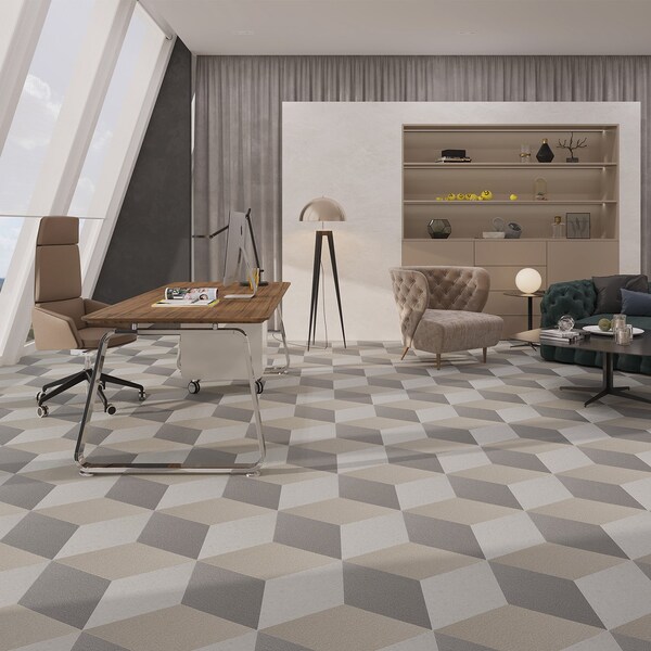 Lucida Surfaces LUCIDA SURFACES, MosaiCore Seashell Braid  Rhombus 9.75 in. x17 in. 3mm 28MIL Glue Down Luxury Vinyl Tiles , 99PK - SC-4201PLT