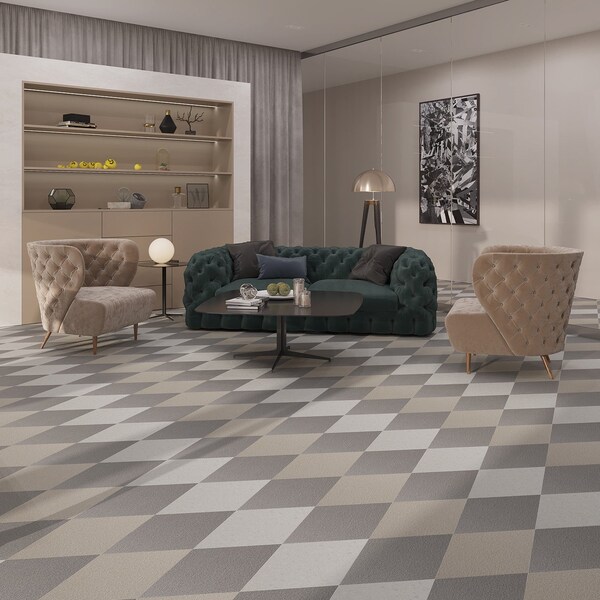 Lucida Surfaces LUCIDA SURFACES, MosaiCore Seashell Braid  Rhombus 9.75 in. x17 in. 3mm 28MIL Glue Down Luxury Vinyl Tiles , 99PK - SC-4201PLT