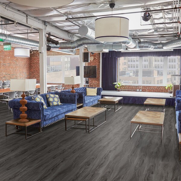 Lucida Surfaces LUCIDA SURFACES, GlueCore Harbor Gray 7 5/16 in. x48 in. 3mm 22MIL Glue Down Luxury Vinyl Planks , 60PK - GC-313PLT