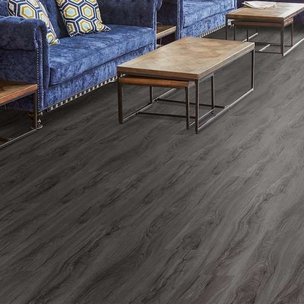 Lucida Surfaces LUCIDA SURFACES, GlueCore Harbor Gray 7 5/16 in. x48 in. 3mm 22MIL Glue Down Luxury Vinyl Planks , 60PK - GC-313PLT
