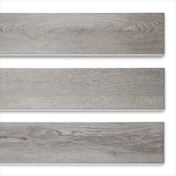Lucida Surfaces LUCIDA SURFACES, DecoCore Soft Gray 5.1 in. x25.4 in. 7mm 22MIL Interlocking Luxury Vinyl Planks , 16PK - DC-703PLT
