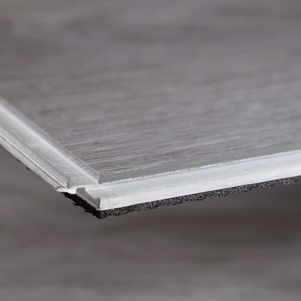 Lucida Surfaces LUCIDA SURFACES, DecoCore Soft Gray 5.1 in. x25.4 in. 7mm 22MIL Interlocking Luxury Vinyl Planks , 16PK - DC-703PLT