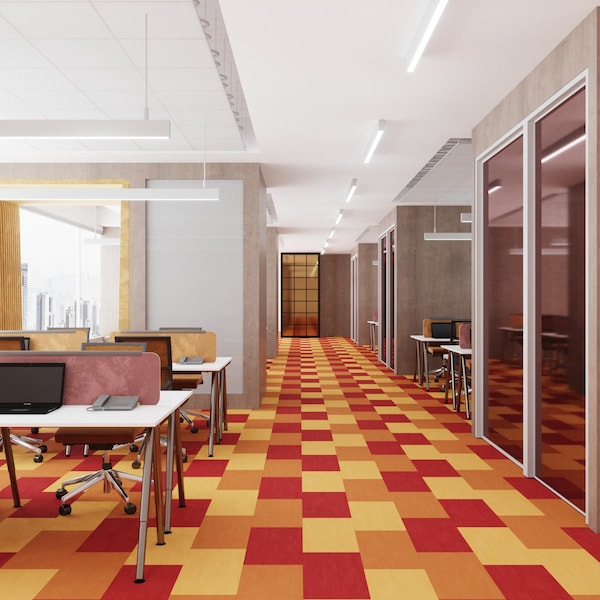 Lucida Surfaces LUCIDA SURFACES, FabCore Poppy 12 in. x24 in. 3mm 28MIL Glue Down Luxury Vinyl Tiles , 60PK - FC-3301PLT