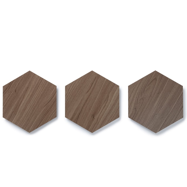 Lucida Surfaces LUCIDA SURFACES, MosaiCore Hickory Hexagon 8.8 in. x10.375 in. 3mm 28MIL Glue Down Luxury Vinyl Tiles , 99PK - SC-4163PLT
