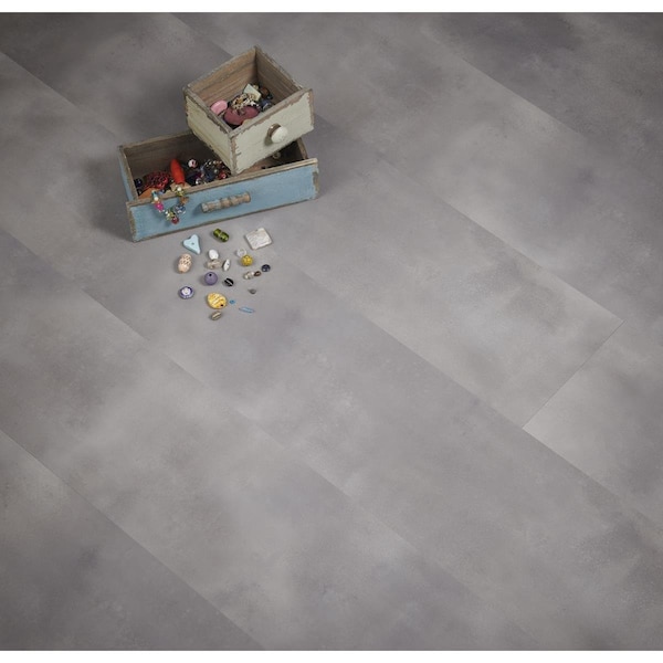 Ltl Home Products 9 x 47.9 in. Flexxfloor Schilthorn Vinyl Plank Flooring, Dark Gray - 1198802