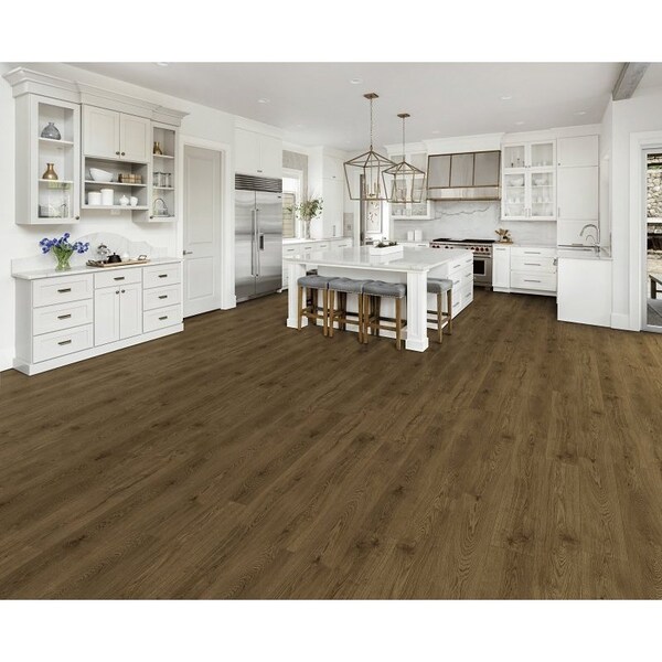 Healthier Choice Flooring Laminate Flooring Plank, 4-Sided Bevel Profile, Wood, Oak Bridge, 48 in L, 7.7 in W, 10PK - HCL803C08