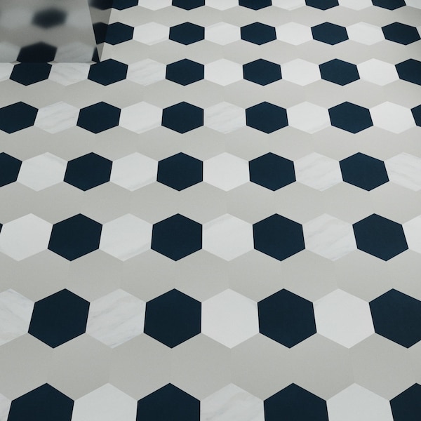 Lucida Surfaces LUCIDA SURFACES, MosaiCore Mist Hexagon 8.8 in. x10.375 in. 3mm 28MIL Glue Down Luxury Vinyl Tiles (12.25 sq.ft), 25PK - SC-4105
