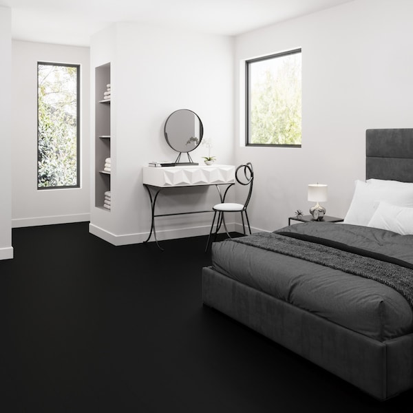 Lucida Surfaces LUCIDA SURFACES, MaxCore Piano Black 7 5/16 in. x48 in. 5.8mm 22MIL Interlocking Luxury Vinyl Planks , 10PK - MC-513