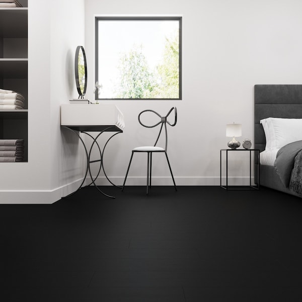Lucida Surfaces LUCIDA SURFACES, MaxCore Piano Black 7 5/16 in. x48 in. 5.8mm 22MIL Interlocking Luxury Vinyl Planks , 10PK - MC-513