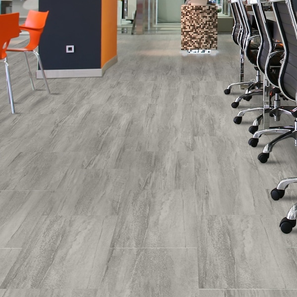 Lucida Surfaces LUCIDA SURFACES, GlueCore Greystone 12 in. x24 in. 3mm 22MIL Glue Down Luxury Vinyl Tiles 2376 sq.ft./Per Pallet, 66PK - GC-323PLT