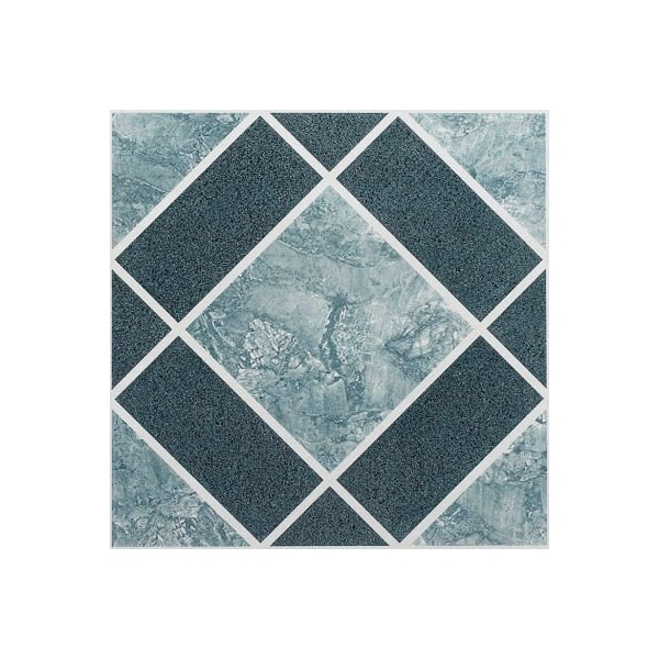 Achim Importing Achim Nexus Self Adhesive Vinyl Floor Tile 12in x 12in, Light/Dark Blue Diamond Pattern, 20 Pack - FTVGM30320
