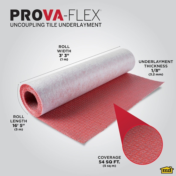 M-D Building Products 3.28 in. x 16 ft. 5 in. PROVA FLEX-HEAT Underlayment Roll 54 SQ FT - 80228