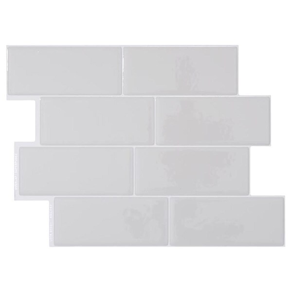 Apendices 8.38 x 11.56 in. Mosaic Vinyl Adhesive Wall Tile, Gray, 24PK - AP2741994