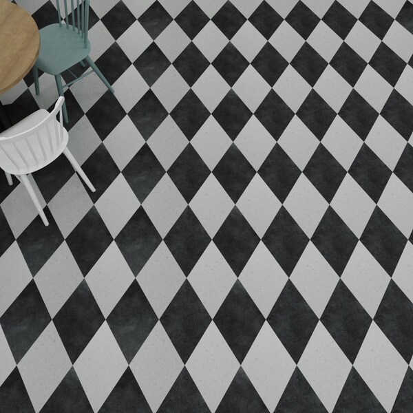 Lucida Surfaces LUCIDA SURFACES, MosaiCore Ink  Rhombus 9.75 in. x 17 in. 3mm 28MIL Glue Down Luxury Vinyl Tiles (15.15 sq.ft), 26PK - SC-4256