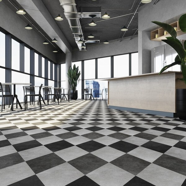 Lucida Surfaces LUCIDA SURFACES, MosaiCore Ink  Rhombus 9.75 in. x 17 in. 3mm 28MIL Glue Down Luxury Vinyl Tiles (15.15 sq.ft), 26PK - SC-4256