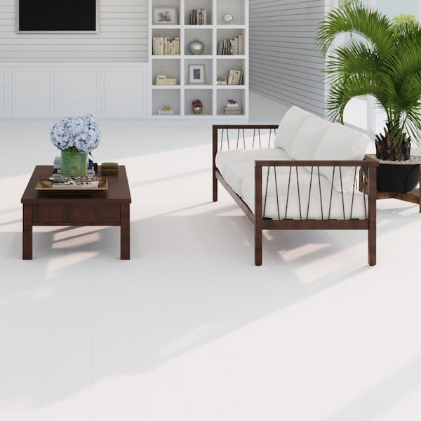Lucida Surfaces LUCIDA SURFACES, MaxCore Piano White 7 5/16 in. x48 in. 5.8mm 22MIL Interlocking Luxury Vinyl Planks , 45PK - MC-512PLT