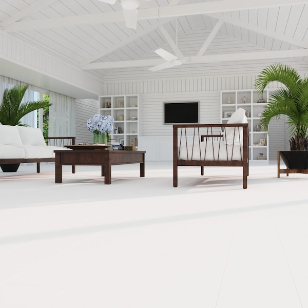 Lucida Surfaces LUCIDA SURFACES, MaxCore Piano White 7 5/16 in. x48 in. 5.8mm 22MIL Interlocking Luxury Vinyl Planks , 45PK - MC-512PLT
