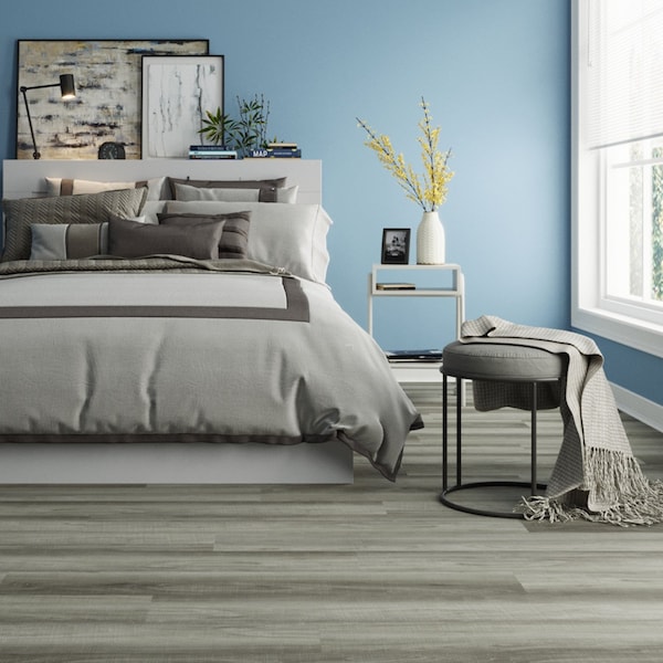 Lucida Surfaces LUCIDA SURFACES, MaxCore Silver Leaf 7 5/16 in. x48 in. 5.8mm 22MIL Interlocking Luxury Vinyl Planks , 45PK - MC-503PLT