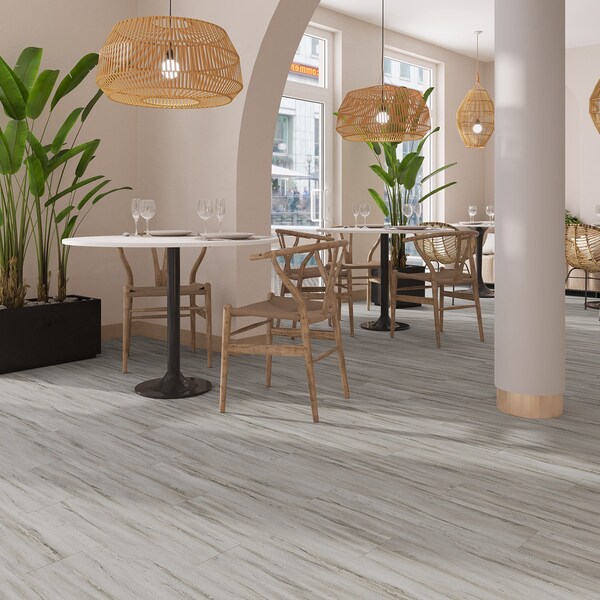 Lucida Surfaces LUCIDA SURFACES, PresCore Snowcap 6 in. x 36 in. 2mm 12MIL Glue Down Luxury Vinyl Planks (54 sq.ft per case), 36PK - PC-1105