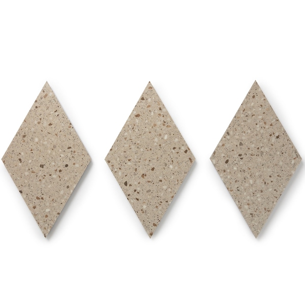 Lucida Surfaces LUCIDA SURFACES, MosaiCore Desert Rock  Rhombus 9.75 in. x17 in. 3mm 28MIL Glue Down Luxury Vinyl Tiles , 26PK - SC-4255