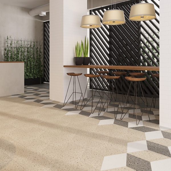 Lucida Surfaces LUCIDA SURFACES, MosaiCore Desert Rock  Rhombus 9.75 in. x17 in. 3mm 28MIL Glue Down Luxury Vinyl Tiles , 26PK - SC-4255