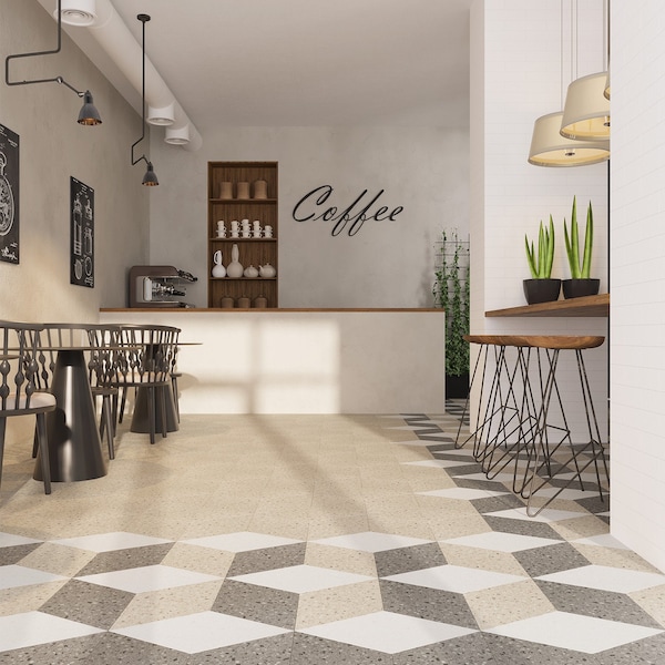 Lucida Surfaces LUCIDA SURFACES, MosaiCore Desert Rock  Rhombus 9.75 in. x17 in. 3mm 28MIL Glue Down Luxury Vinyl Tiles , 26PK - SC-4255