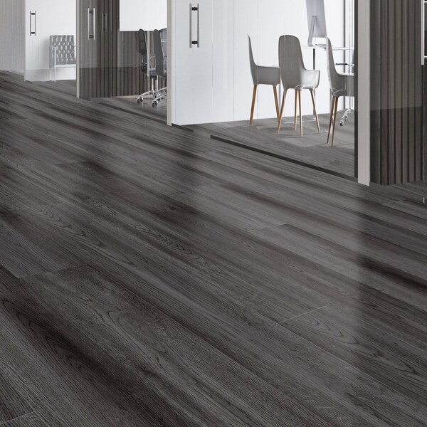 Lucida Surfaces LUCIDA SURFACES, GlueCore Slate Gray 7 5/16 in. x48 in. 3mm 22MIL Glue Down Luxury Vinyl Planks , 60PK - GC-314PLT