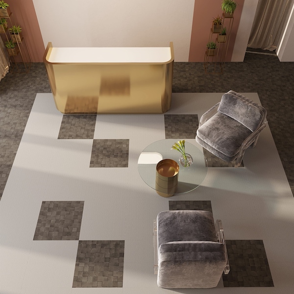 Lucida Surfaces LUCIDA SURFACES, FabCore Faded Block 12 in. x24 in. 3mm 28MIL Glue Down Luxury Vinyl Tiles , 60PK - FC-3501PLT