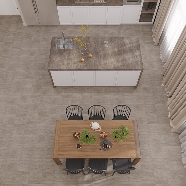 Lucida Surfaces LUCIDA SURFACES, BaseCore Cement 12 in. x12 in. 2mm 12MIL Peel & Stick Vinyl Plank , 99PK - BC-915PLT