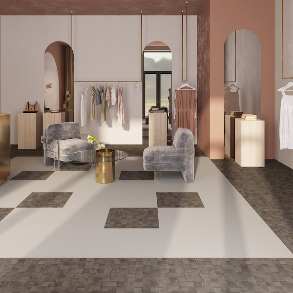 Lucida Surfaces LUCIDA SURFACES, FabCore Faded Block 12 in. x 24 in. 3mm 28MIL Glue Down Luxury Vinyl Tiles (36 sq.ft), 18PK - FC-3501