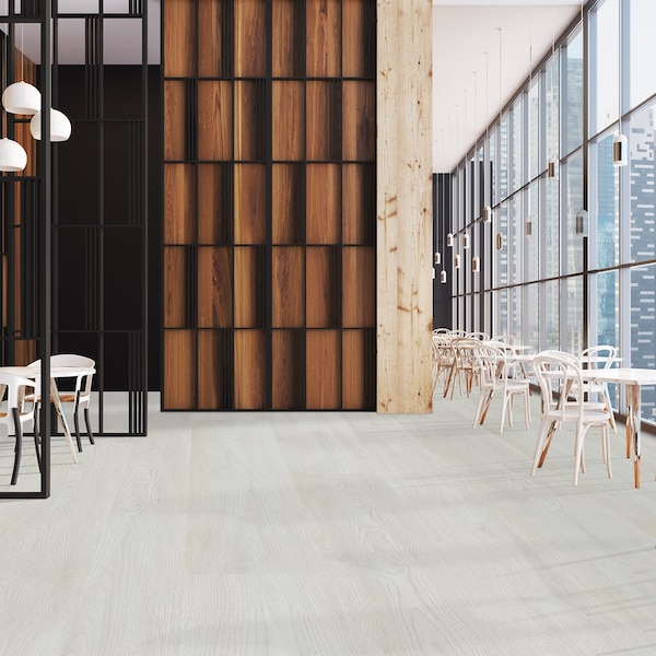 Lucida Surfaces LUCIDA SURFACES, GlueCore Whitewood 7 5/16 in. x48 in. 3mm 22MIL Glue Down Luxury Vinyl Planks , 60PK - GC-316PLT