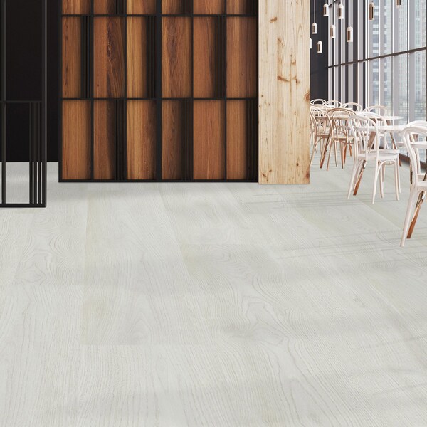 Lucida Surfaces LUCIDA SURFACES, GlueCore Whitewood 7 5/16 in. x48 in. 3mm 22MIL Glue Down Luxury Vinyl Planks , 60PK - GC-316PLT