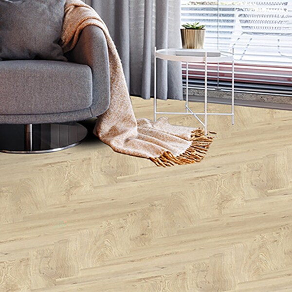 Lucida Surfaces LUCIDA SURFACES, DecoCore White Oak Herringbone 5.1 in. x25.4 in. 7mm 22MIL Interlocking Luxury Vinyl Planks , 16PK - DC-701C