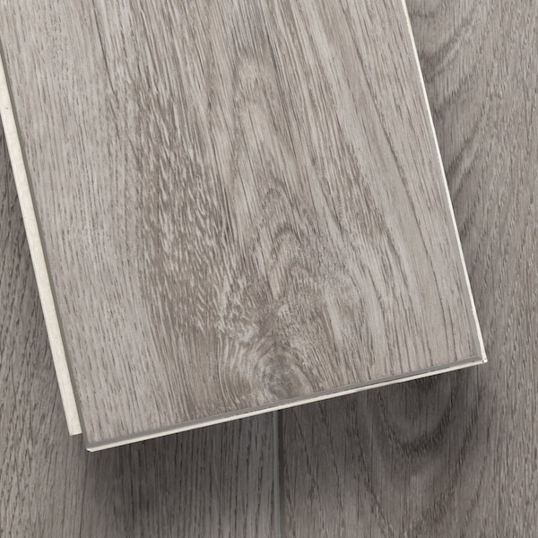 Lucida Surfaces LUCIDA SURFACES, DecoCore Soft Gray Herringbone 5.1 in. x25.4 in. 7mm 22MIL Interlocking Luxury Vinyl Planks , 16PK - DC-703CPLT