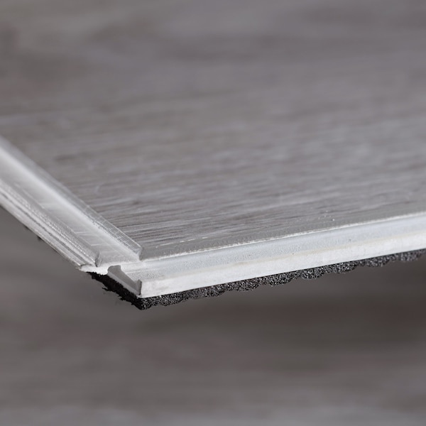 Lucida Surfaces LUCIDA SURFACES, DecoCore Soft Gray Herringbone 5.1 in. x25.4 in. 7mm 22MIL Interlocking Luxury Vinyl Planks , 16PK - DC-703CPLT