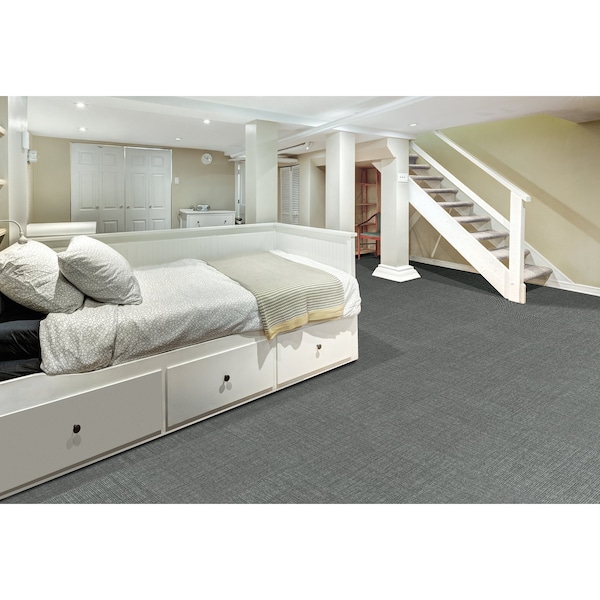 Mohawk Mohawk Basics 24 x 24 Carpet Tile SAMPLE with EnviroStrand PET Fiber in Slate - EB303-949
