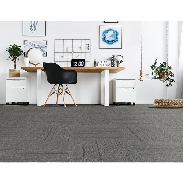 Mohawk Mohawk Basics 24 x 24 Carpet Tile with EnviroStrand PET Fiber in Iron 96 sq ft per carton - EQ301-949
