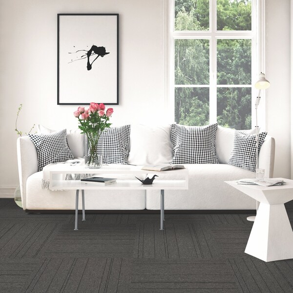Mohawk Mohawk Basics 24 x 24 Carpet Tile with EnviroStrand PET Fiber in Iron 96 sq ft per carton - EQ301-949