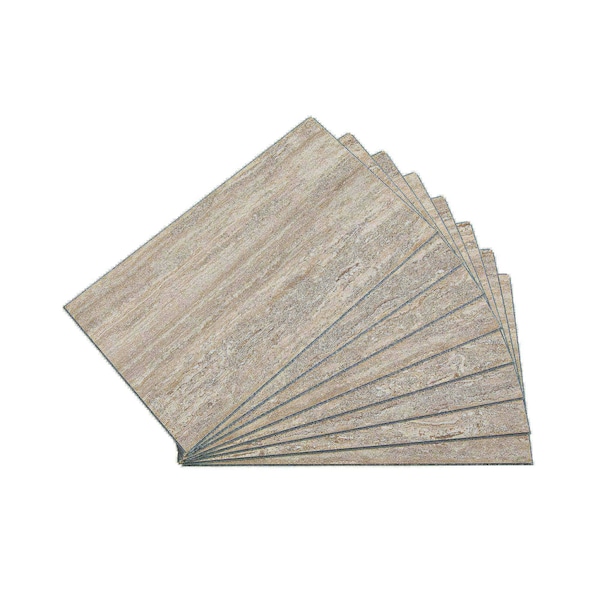 Palisade Vinyl Wall Tile 25.6"L x 14.8"W in Grecian Earth (Carton of 8) - 53001