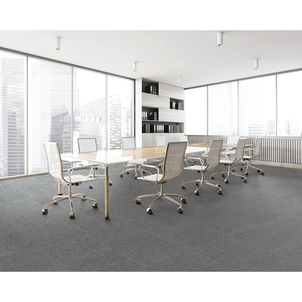 Mohawk Mohawk Basics 24 x 24 Carpet Tile with EnviroStrand PET Fiber in Iron 96 sq ft per carton - EQ300-949