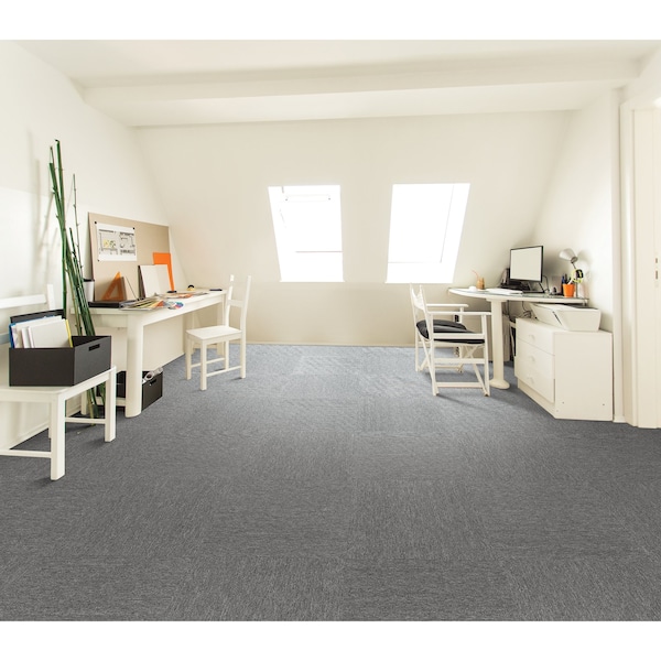 Mohawk Mohawk Basics 24 x 24 Carpet Tile with EnviroStrand PET Fiber in Iron 96 sq ft per carton - EQ300-949