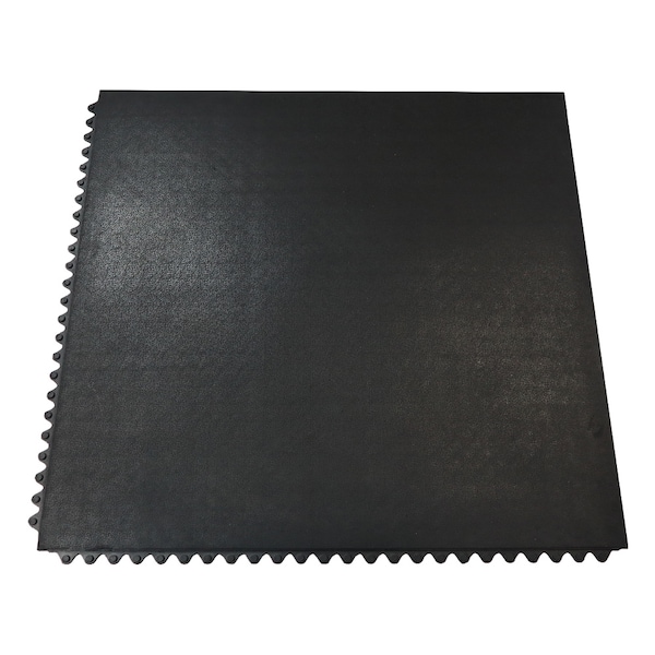 Rubber-Cal Revolution Interlocking Rubber Floor - 12mm x 36 in x 36 in Rubber Tiles - Black, 8PK - 03-203-WTILE-8