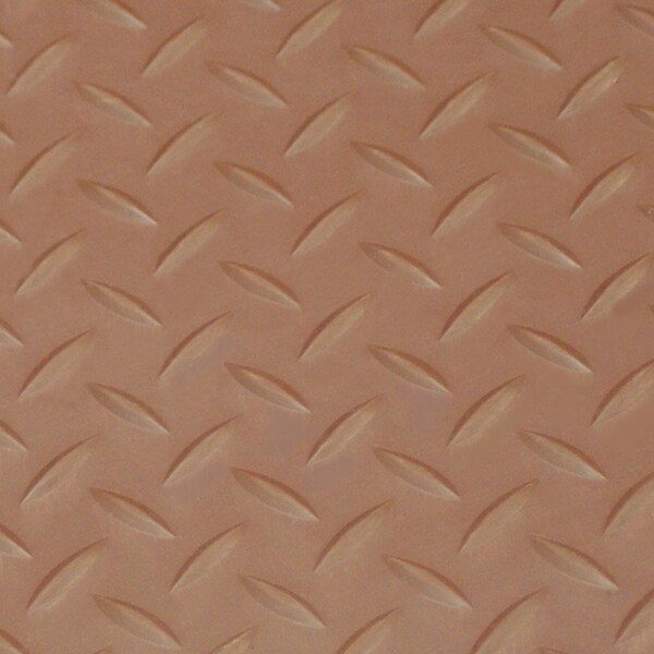 Rubber-Cal Diamond-Plate Thermoplastic Flooring - 3.5mm x 36 in x 8ft - Brown - 03-R271-36-BN-08